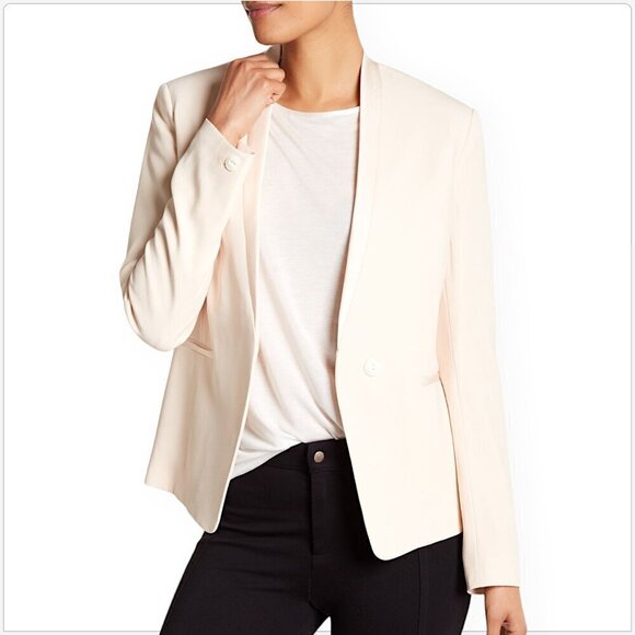 Rag & Bone Bowman Blazer Contrast Satin Trim Jacket Soft Peach Jacket NEW NWT 6 - Picture 2 of 7
